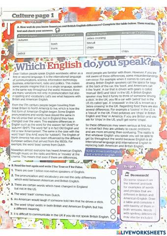 Full blast 4 : cultute page 1 & 2