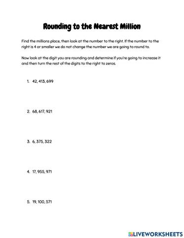 Rounding to the Nearest Million