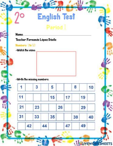 English Test 2nd Grade