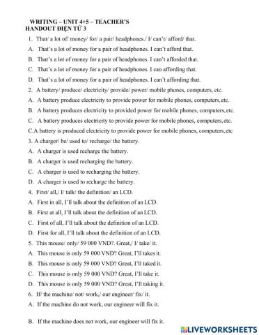 Writing unit 4+5- teacher's handout- điện tử 3