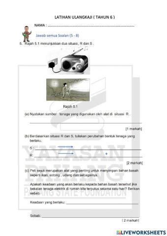 Latihan ulangkaji sains tahun 6