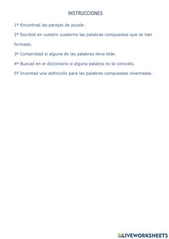 Palabras compuestas puzzle