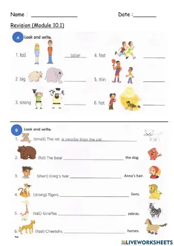 Comparative adjectives