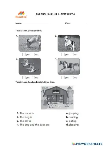 Big English Plus 1 - Test Unit 6