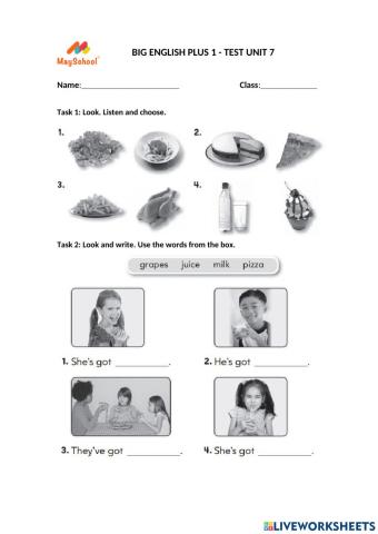 Big English Plus 1 - Test Unit 7