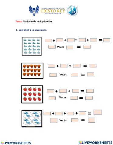 Noción de multiplicación