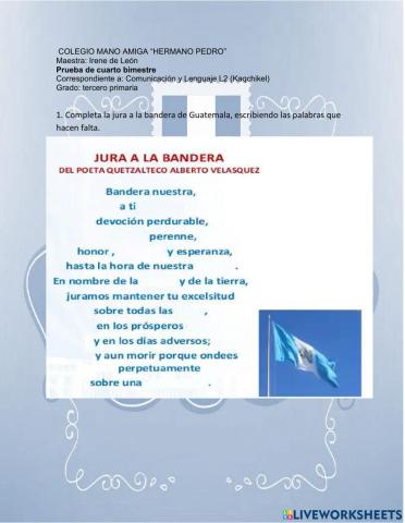 Participación y jura a la bandera de Guatemala