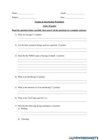 Facings & Interfacings