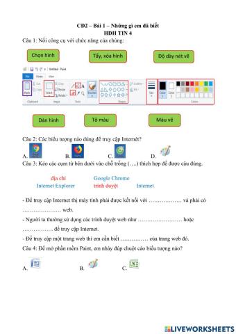 KTBC và những gì em đã biết CĐ2- Bài 1 HDH Tin 4
