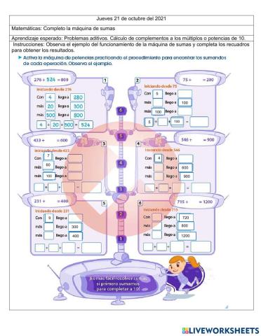 Completa a 10 y múltiplos de 10