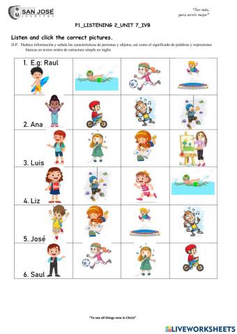 Sentences with can Listening