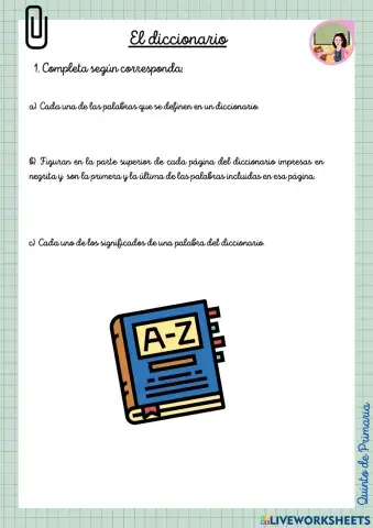 El diccionario y sus partes