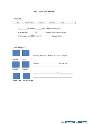 Unit 1 revision: places