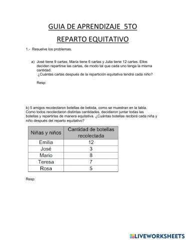 Reparto equitativo