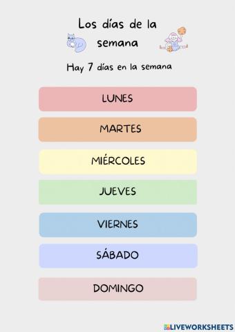 Los días de la semana