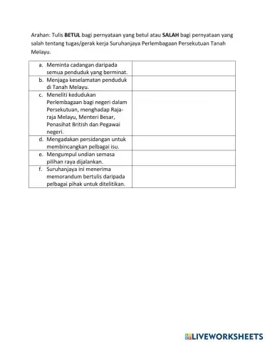 Tugas-gerak kerja suruhanjaya perlembagaan persekutuan tanah melayu