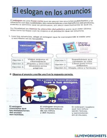 Eslogan en los anuncios