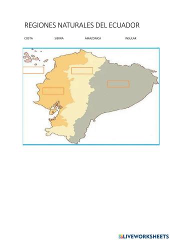 Regiones naturale del ecuador