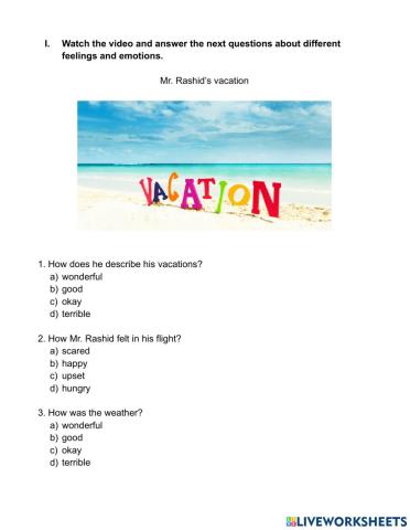 Mr. Rashid’s vacation