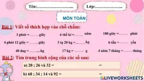 Ôn tập tuần 5 lớp 4