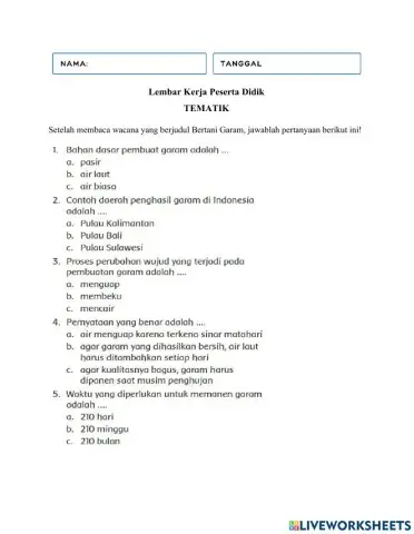 Tematik T3 ST4 PB 1 dan 2