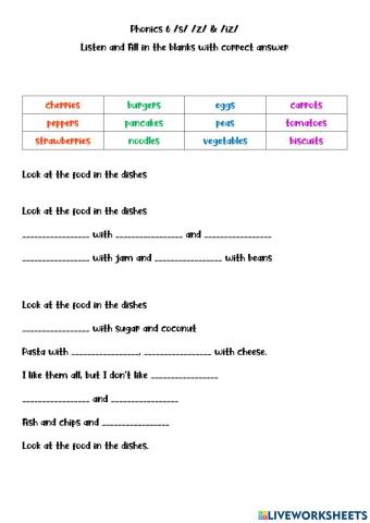 Phonics 6 -s- -z-z -iz-