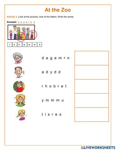 At the Zoo-Activity 3