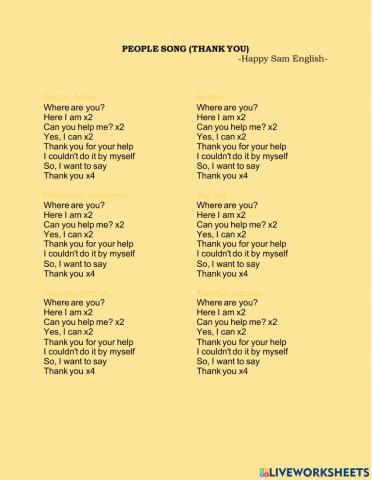 People song (Thank you)