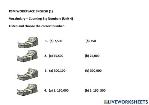 Counting Big Numbers (1)