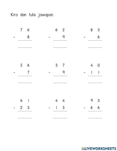 Operasi Tolak Dengan Mengumpul Semula