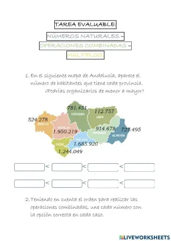 Números naturales. operaciones combinadas