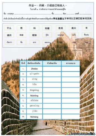 作业一，问候，介绍自己和他人。