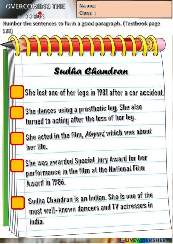 Year 6 Unit 13 Overcoming the Odds (Writing Paragraph))