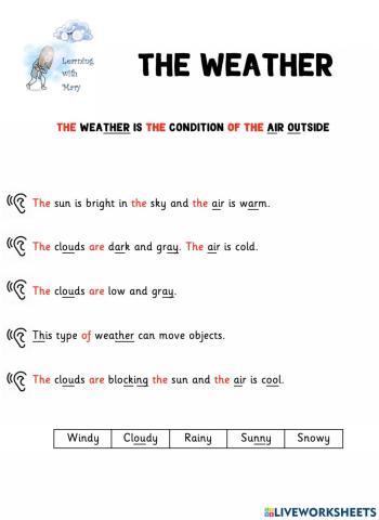 The weather  drag and drop