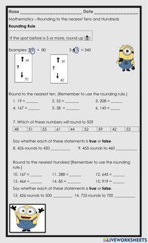 Rounding to the nearest Tens and Hundreds