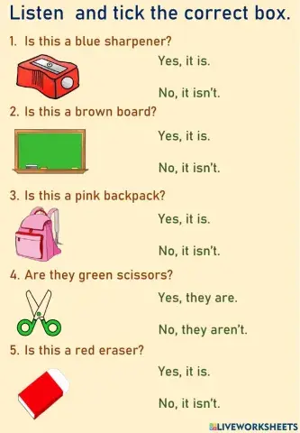 Colors and school things