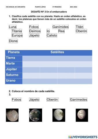 Planetas y sus satélites