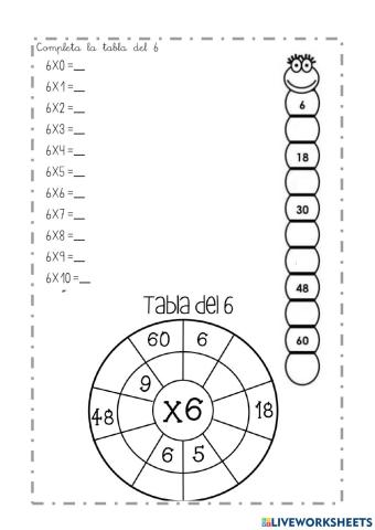 Repaso tabla del 6