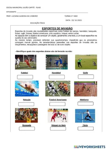 Aula de educação física