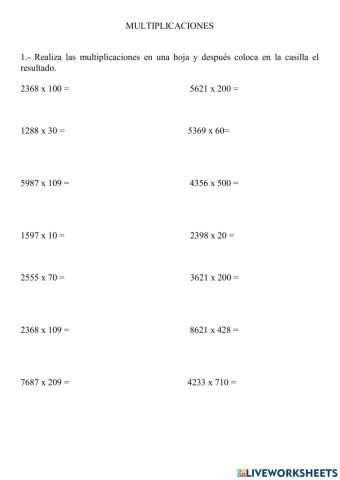 Multiplicaciones por tres cifras
