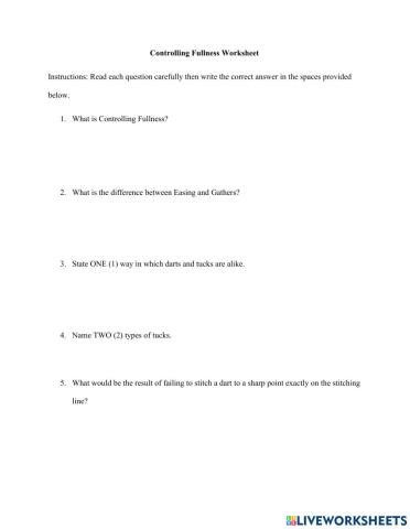 Controlling Fullness Methods