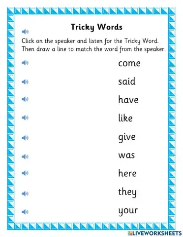 Tricky Words