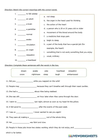 Vocabulary and reading