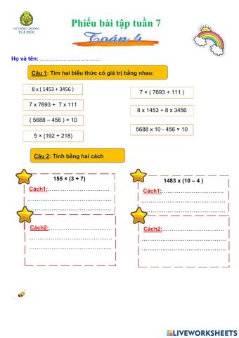 Btvn cuối tuần 7