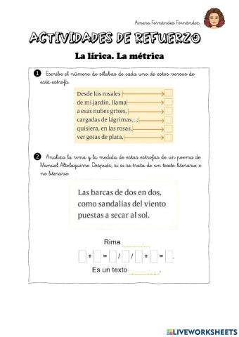 La rima. La métrica