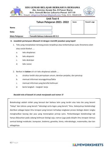 Unit test 4 bahasa indonesia