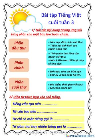 Ôn Toán 4- cuối tuần 3