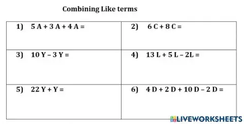 Combining like terms
