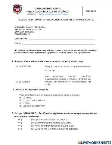 EVALUACION DE ESTUDIOS SOCIALES P1