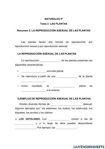 La reproducción asexual de las plantas.